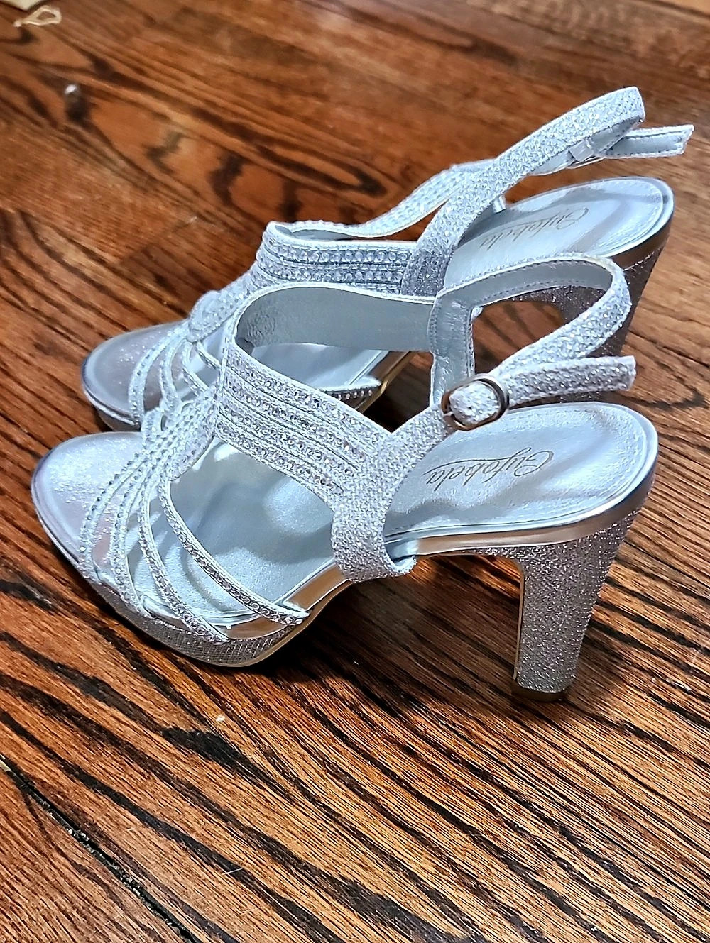 NWT Silver Rhinestone Heels - Picture 2 of 7